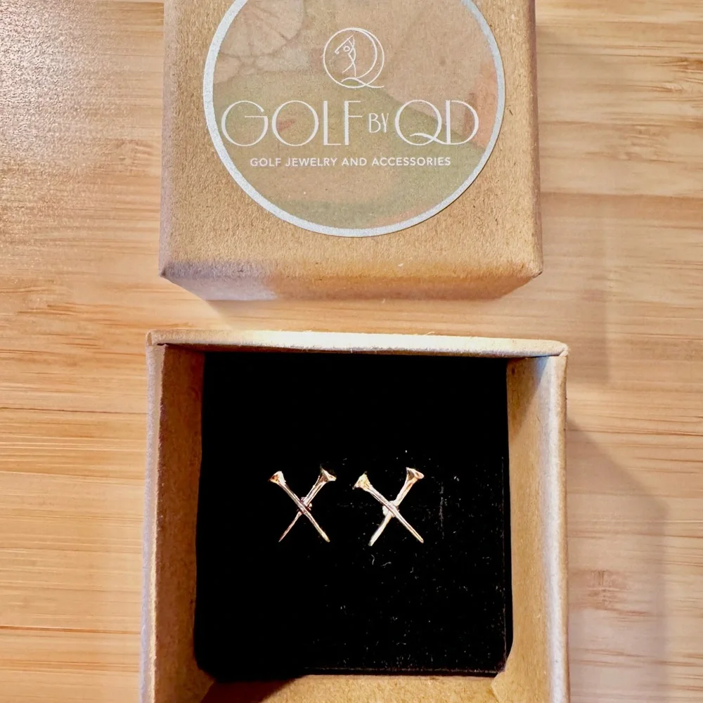 Sterling Silver Golf Tee Earrings (NWT) - Picture 6 of 8